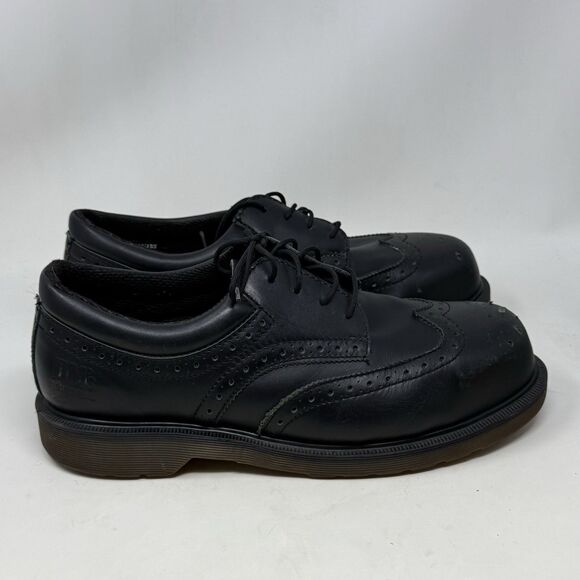 Dr. Martens Industrial Steel Toe Shoe Mens 11 Black Leather Wingtip England Made main image 11